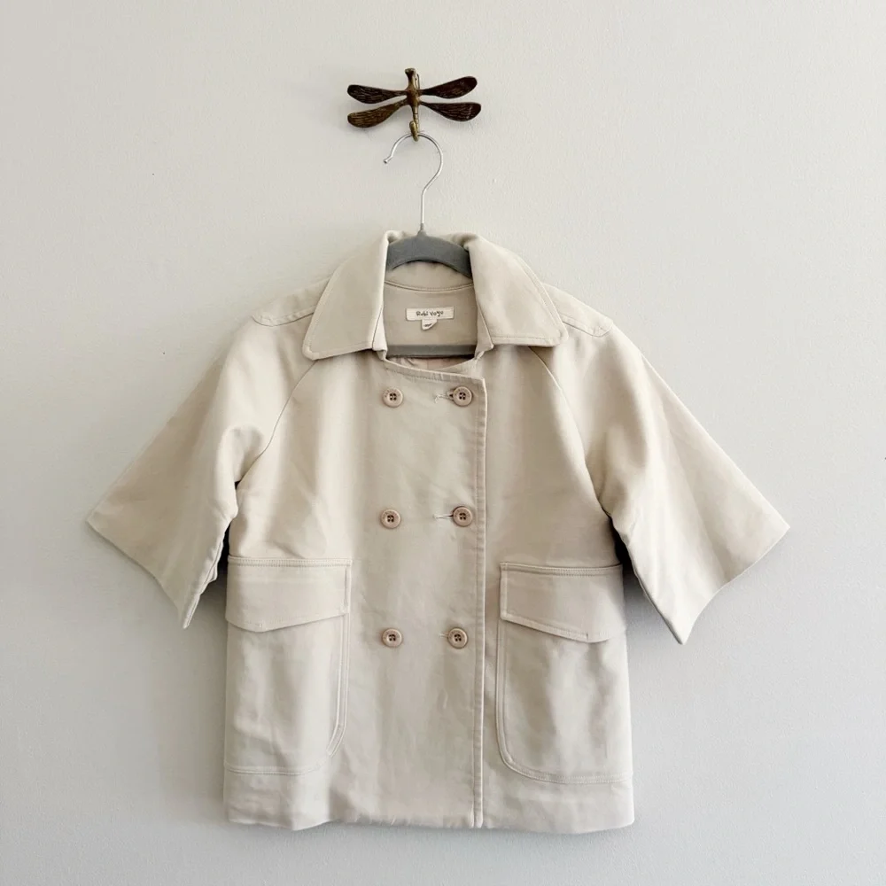 Rubi Yoyo Boutique Tan Wide Sleeve Kids Trench Coat